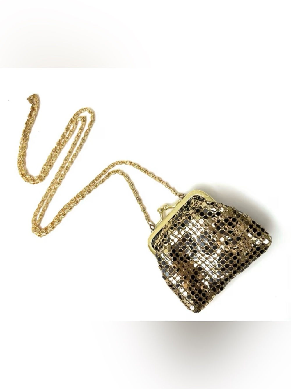 Gold Sequin Chain Crossbody Purse